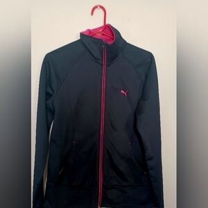 Puma Women's Black and Pink Bomber Jacket.Very Warm & Comfortable. Like New. L
